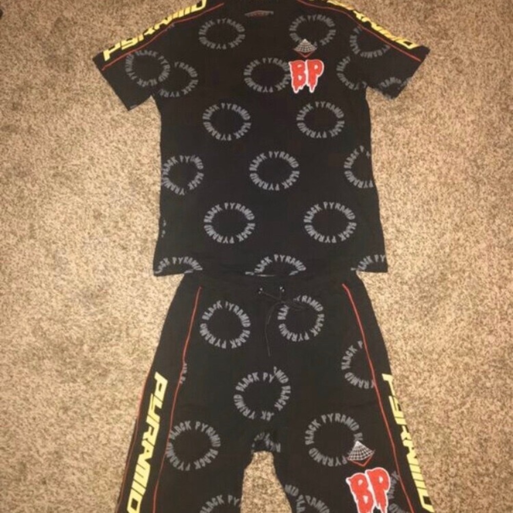 Black Pyramid Shorts and Shirt